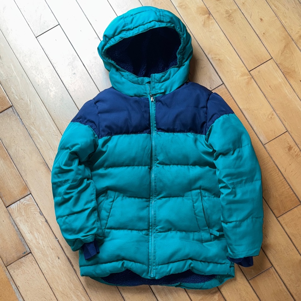 Lands' End Kids Teal and Navy Puffer Jacket